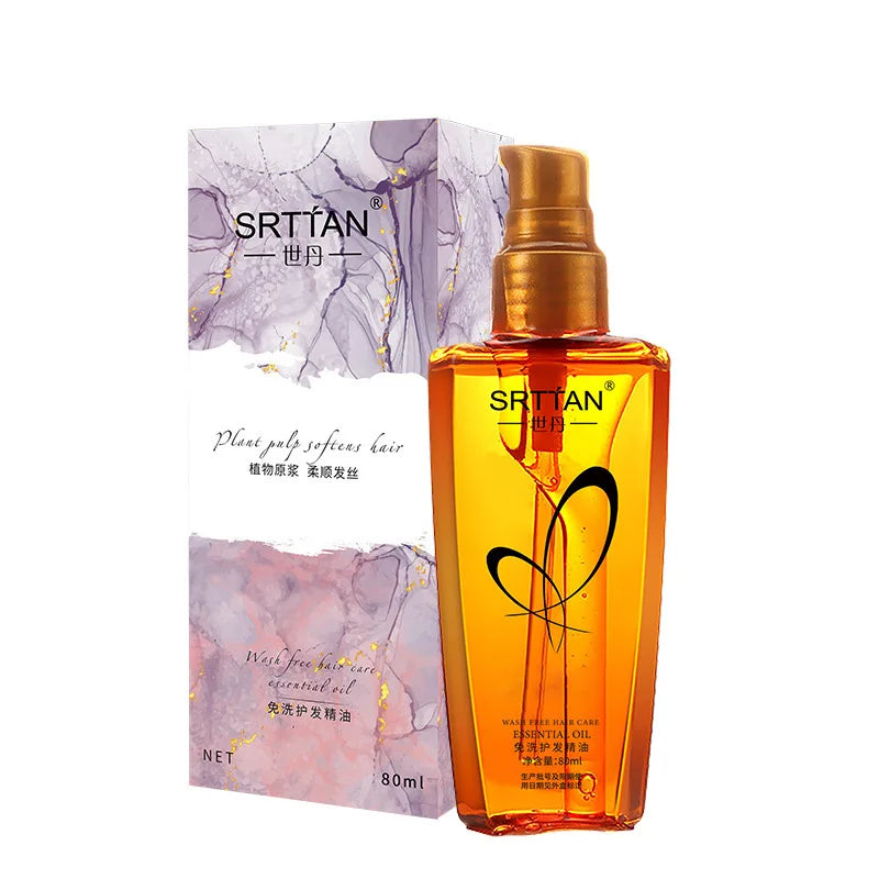 Suero para el cabello con aceite de argán marroquí, niebla de aceite ligera para el cabello para puntas abiertas, cabello rizado y malabarros, reparación de aceite para el cabello, brillo brillante