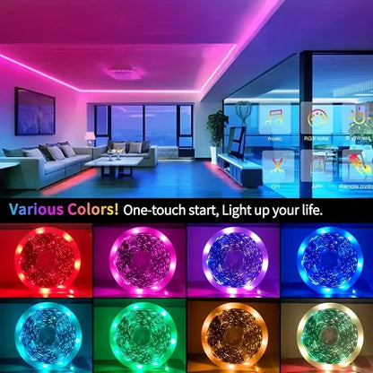 Tira de Luces LED RGB con Control por App – 1M a 40M, USB 5V, Multicolor para Habitación