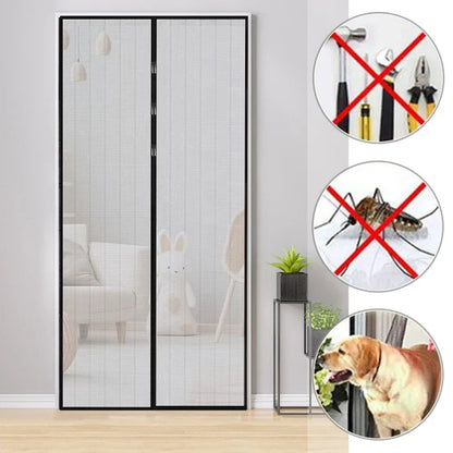 Window mosquito net, self-closing magnetic screen door, home ventilation curtains
