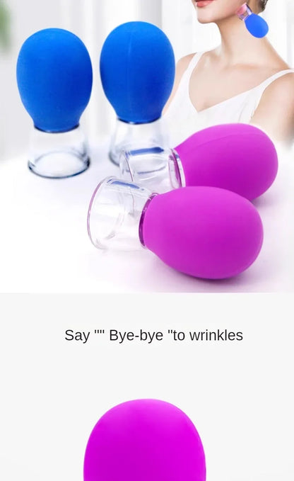 Taza de masaje con ventosas de silicona para el cuerpo, cara, cuello, masajeador de ojos, tanque de vacío, cuidado Facial corporal, herramienta de belleza antienvejecimiento