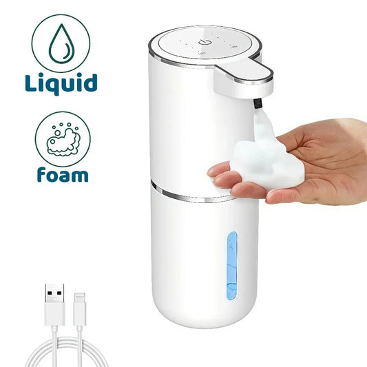 Dispensador automático de jabón líquido/Foma, dispensador eléctrico sin contacto, recargable por USB con sensor infrarrojo para baño, cocina