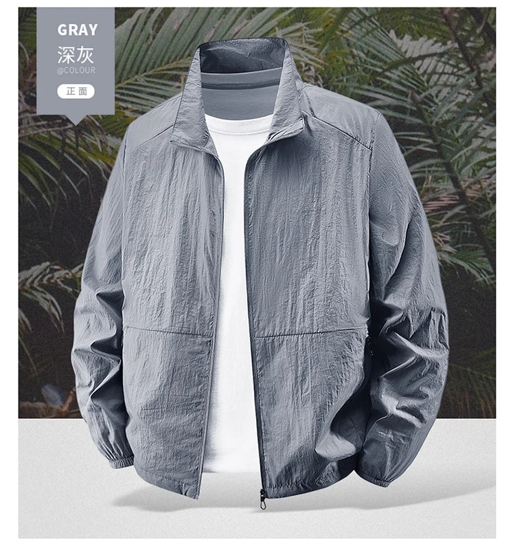 Chaqueta UV UPF50+ para Hombre Tallas Grandes – Cortavientos Ligero de Verano M-8XL
