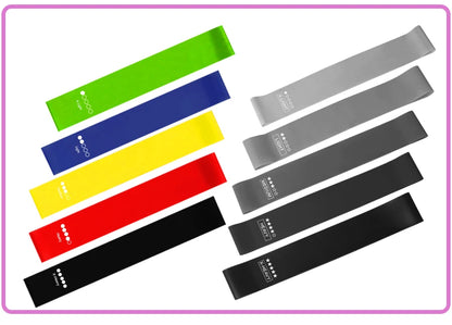 Bandas Elásticas de Resistencia – Set de 5 Niveles | Látex Natural | Fitness, Yoga, Pilates y Crossfit