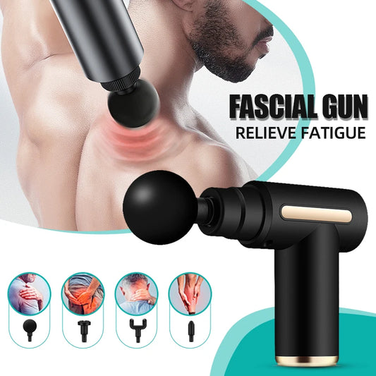 Pistola de Masaje Fascial, Instrumento Portátil Eléctrico de Relajación Muscular con Vibración para la Recuperación Deportiva, Multifuncional