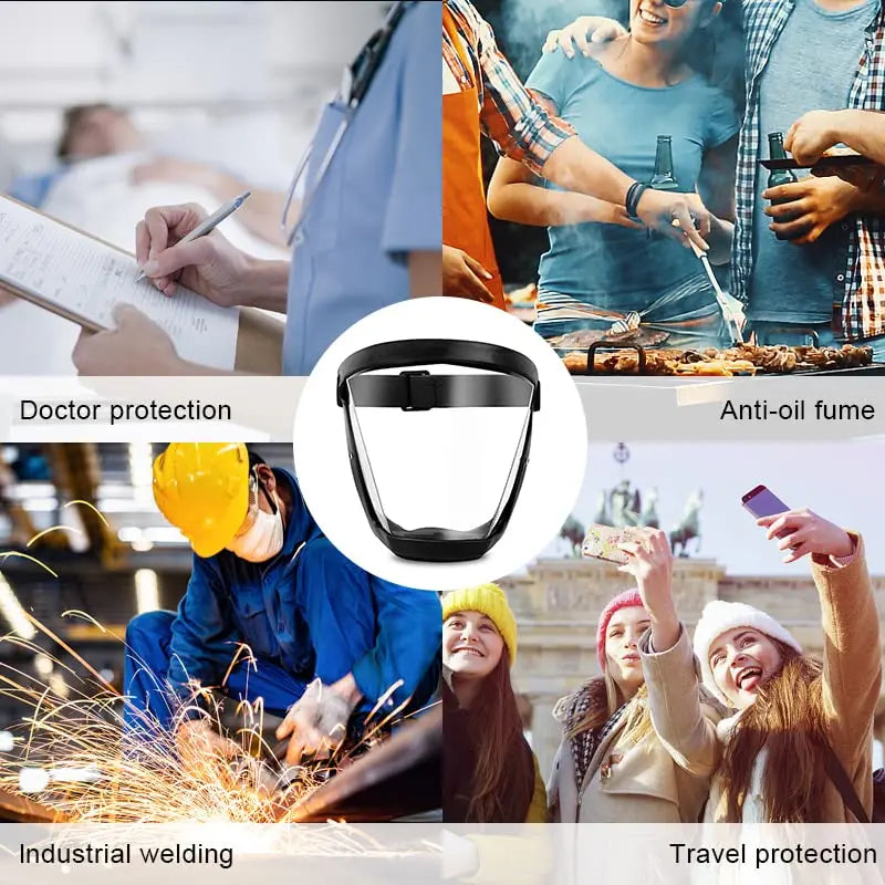 Transparent Face Shield for Work, Anti-fog Oil-proof Full Face Mask for Kitchen