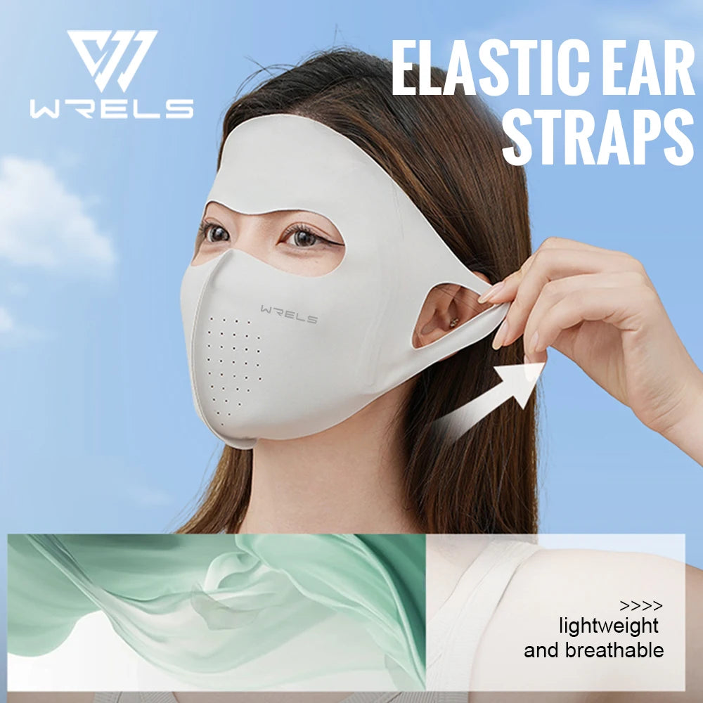 WRELS UV Protection Mask Ice Silk Sun Protection Mask Lightweight Breathable Cyclist Face Mask Anti-UV 400 Face Mask for Men and Women