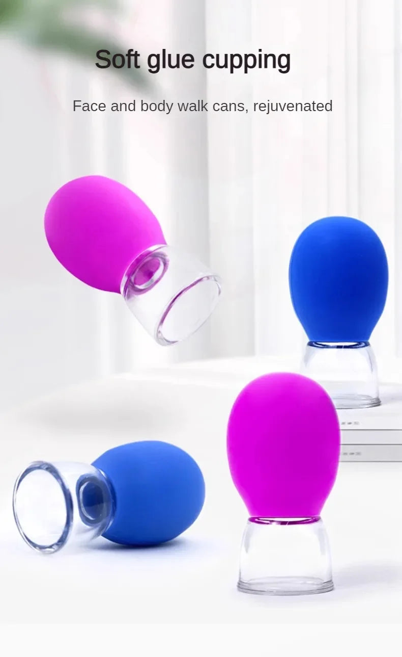 Taza de masaje con ventosas de silicona para el cuerpo, cara, cuello, masajeador de ojos, tanque de vacío, cuidado Facial corporal, herramienta de belleza antienvejecimiento