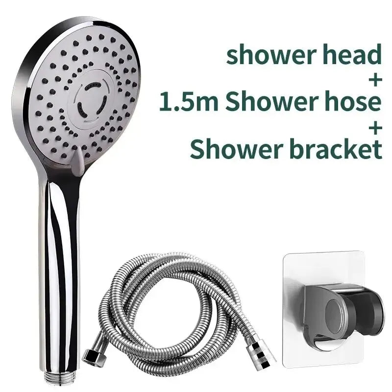 Pressurized Handheld Shower Head Set for Bathroom, Shower Nozzle, Large Water Outlet, 5 Modes, Universal Fit, Water Saving