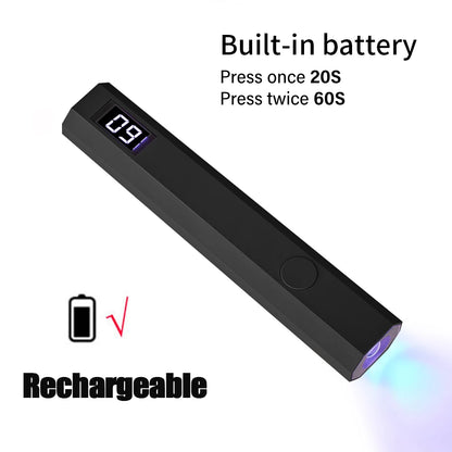 LINMANDA Mini Handheld UV Nail Light for Gel Nails Portable UV Nail Lamp Rechargeable LED Nail Lamp for Nails Desktop Holder for Nail Art