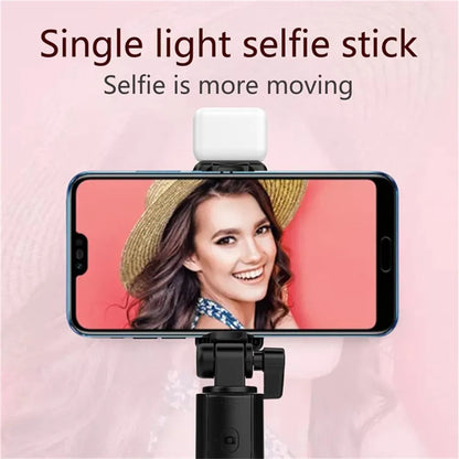 Portable tripod support with Bluetooth Selfie stick, fill light with remote shutter, extendable wireless remote retractable phone holder
