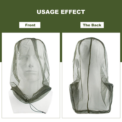 1 unidad de malla Ultra grande y larga con agujeros Extra finos, mosquitera suave y duradera, mosquitera Premium, Protector facial para cabeza de insecto, gorra para acampar
