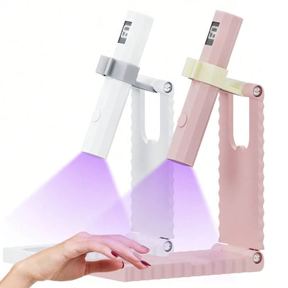 LINMANDA Mini Handheld UV Nail Light for Gel Nails Portable UV Nail Lamp Rechargeable LED Nail Lamp for Nails Desktop Holder for Nail Art
