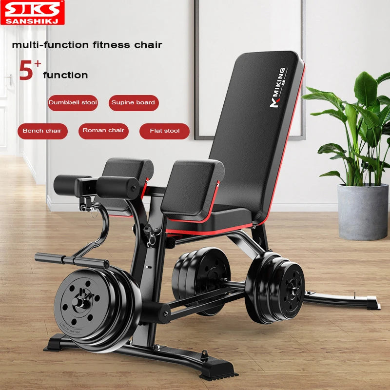 Banco Multifunción de Pesas y Fitness | Silla Romana, Curl de Bíceps, Abdominales | 300 kg
