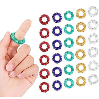 Anillos de Acupresión Fidget | Set 10 piezas | Alivio del Estrés para Adolescentes y Adultos