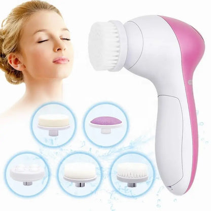 5-in-1 Electric Facial Cleanser, Facial Cleansing Brush, Washing Machine, Spa, Skincare, Massager, Blackheads, Facial Cleansing Tools