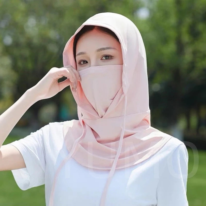 Sombrero con Protección Solar UV – Máscara Facial para Senderismo y Camping