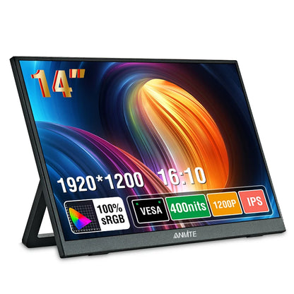 14-inch Portable Touch Monitor Optional Non-Touch 16:10 400cd/m2 Gaming Computer Expand Screen for XBox PS4/5 Switch Laptop