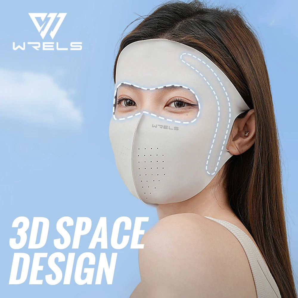 WRELS UV Protection Mask Ice Silk Sun Protection Mask Lightweight Breathable Cyclist Face Mask Anti-UV 400 Face Mask for Men and Women
