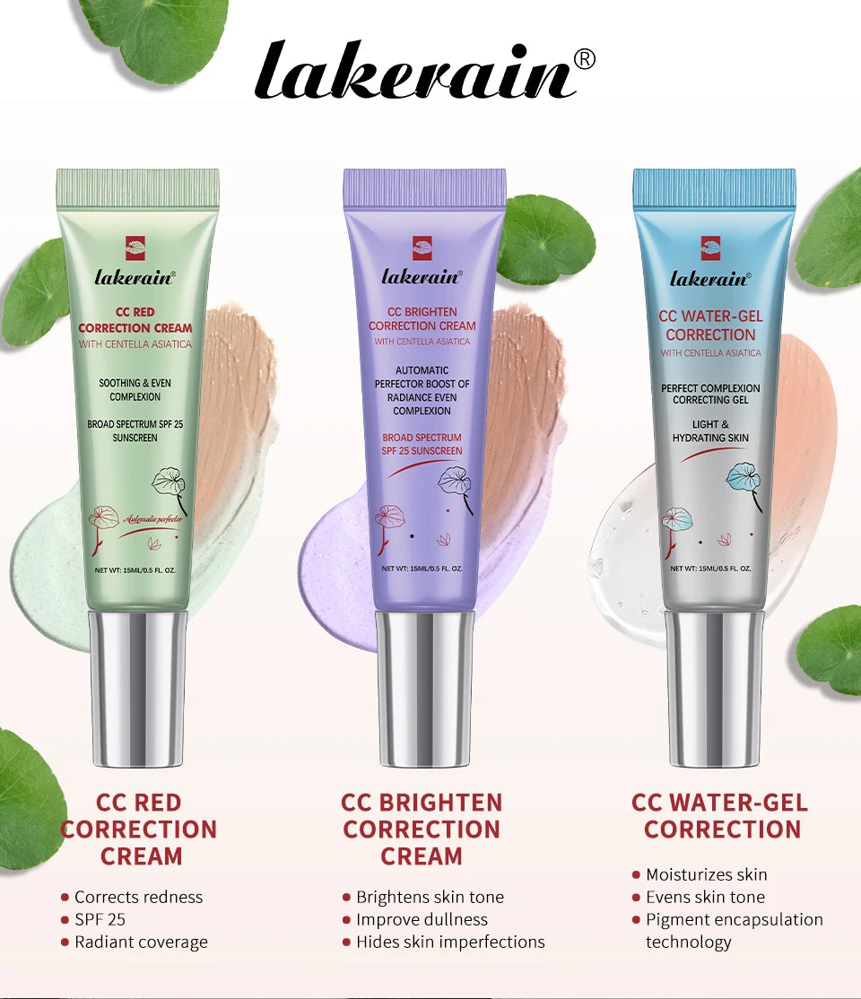 Crema de Base líquida que cambia de Color, Centella Coreana de alta cobertura, 3 piezas, CC