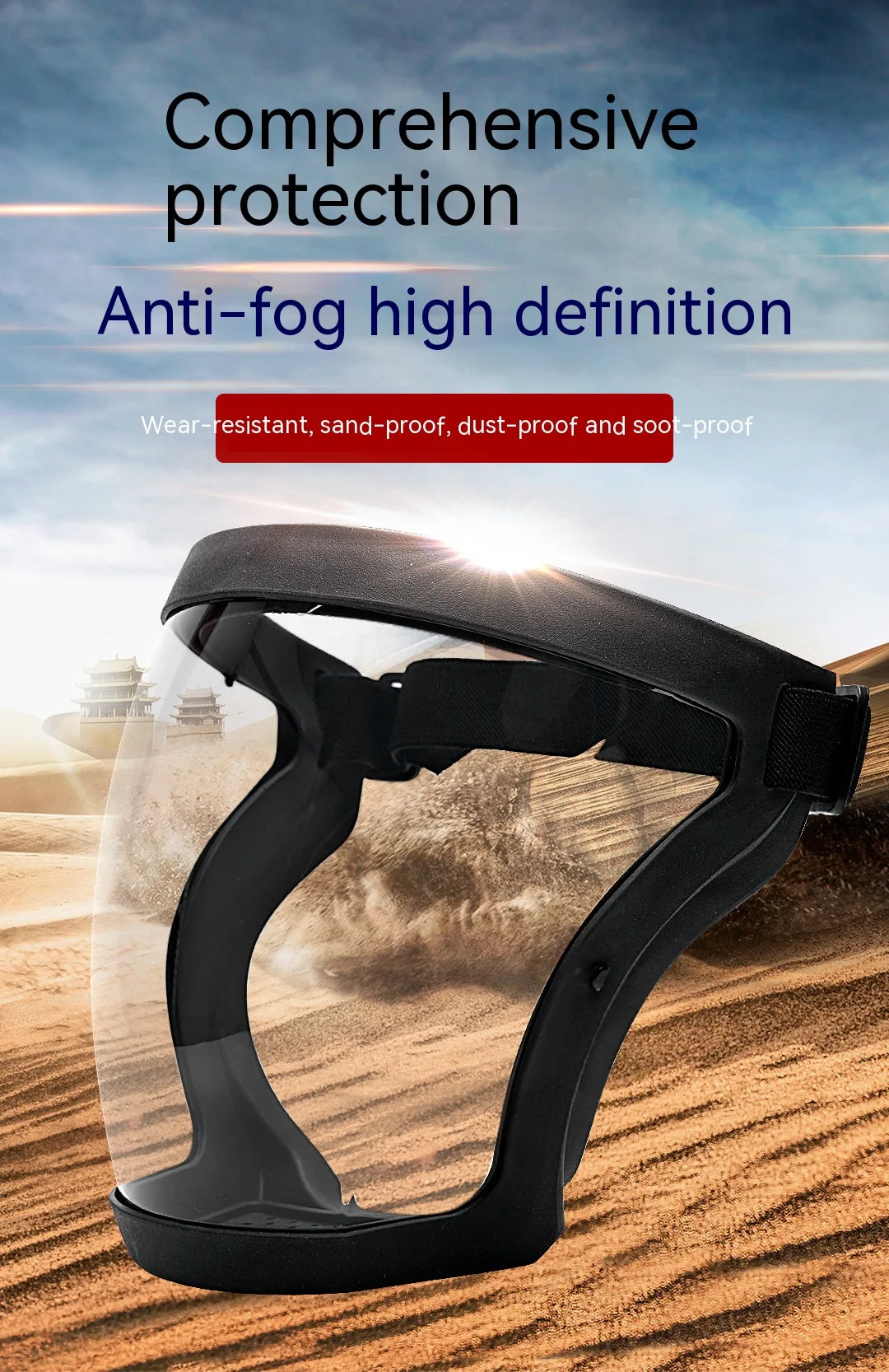 Transparent Face Shield for Work, Anti-fog Oil-proof Full Face Mask for Kitchen