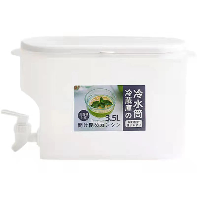 3.5L Water Dispenser with Spigot, Cold Juice Lemonade Beverage Bucket, Liquid Storage Tank, Refrigerator Organizers for Outdoor