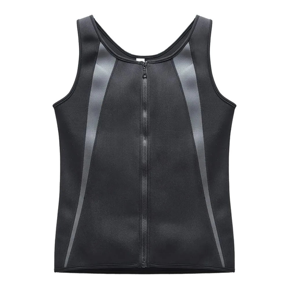 Men's Abdomen Reducer, Body Shaper, Sweat Promoter, Sauna Vest, Waist Trainer for Fitness, Tummy Slimming Shapewear, Fat Burner Tank Top