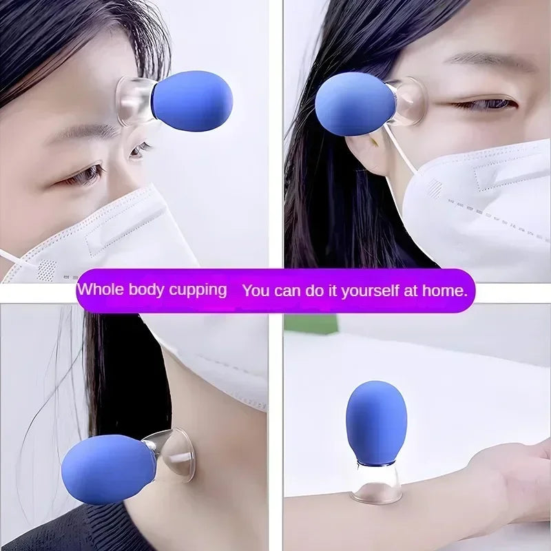 Taza de masaje con ventosas de silicona para el cuerpo, cara, cuello, masajeador de ojos, tanque de vacío, cuidado Facial corporal, herramienta de belleza antienvejecimiento
