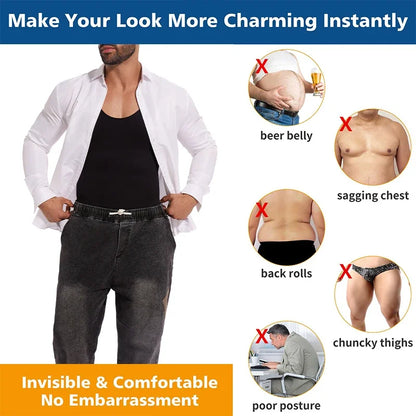Body Moldeador de Manga Corta para Hombre – Control de Barriga y Entrenador de Cintura