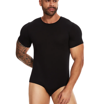 Body Moldeador de Manga Corta para Hombre – Control de Barriga y Entrenador de Cintura