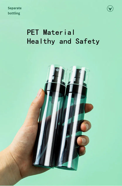 Botella pulverizadora esterilizada con Alcohol, dispensador de tóner para cosméticos, botella vacía con pulverizador en movimiento, portátil, para viaje, 30/60/80/100/120ml