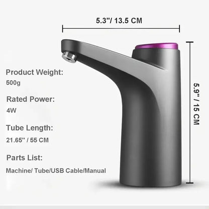 5 Gallon USB Charging Portable Water Dispenser: Automatic Electric Pump Suitable for Home, Office, and Outdoor Use