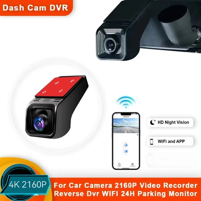 Cámara DVR para Coche WiFi | 4K 2160P / 2K 1600P | Monitor de Estacionamiento 24H | Control por App