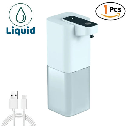 Dispensador automático de jabón líquido/Foma, dispensador eléctrico sin contacto, recargable por USB con sensor infrarrojo para baño, cocina