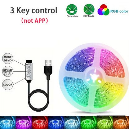 Tira de Luces LED RGB con Control por App – 1M a 40M, USB 5V, Multicolor para Habitación