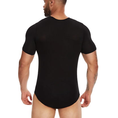 Body Moldeador de Manga Corta para Hombre – Control de Barriga y Entrenador de Cintura