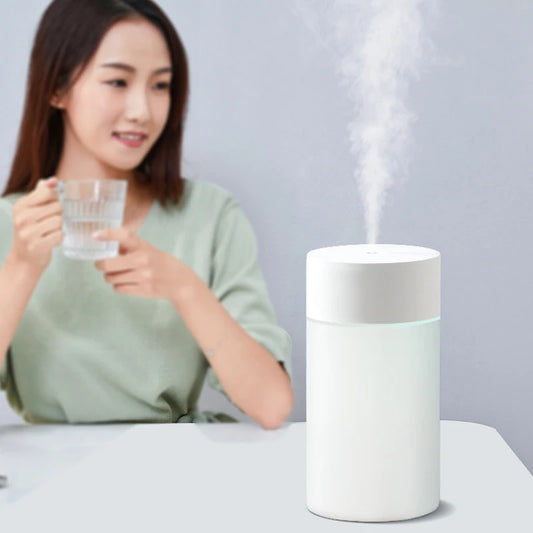 Humidificador de aire ultrasónico USB de 260ML, lámpara LED, Mini difusor de aceites esenciales, purificador de coche, generador de niebla de aniones aromáticos con luz romántica