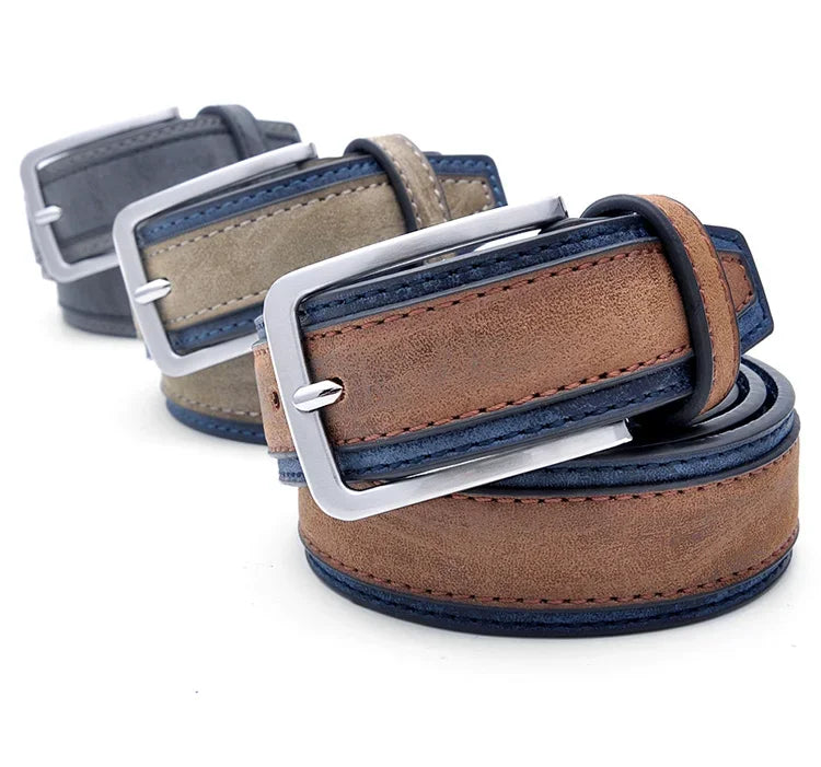 Cinturón de Moda para Hombre – Estilo Casual Lujoso, 3 Colores, Tallas 110-130 cm