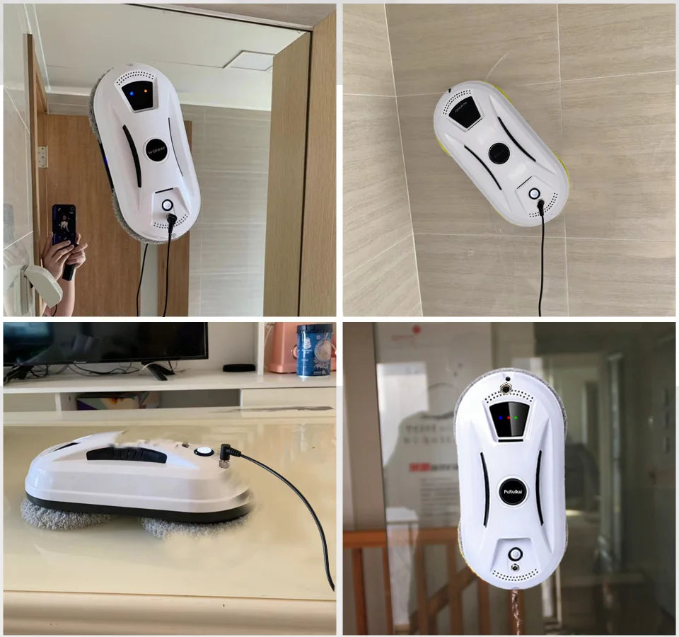 Robot aspirador ultrafino para limpieza de ventanas, robot limpiacristales eléctrico con control remoto para el hogar