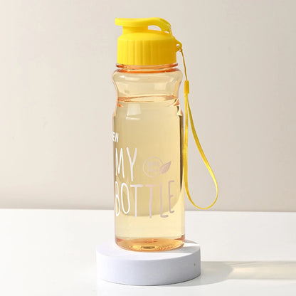 Botella Deportiva 550ml Tritan Transparente – Cuerda Anticaída, Tapa con Clic, Aislamiento Térmico