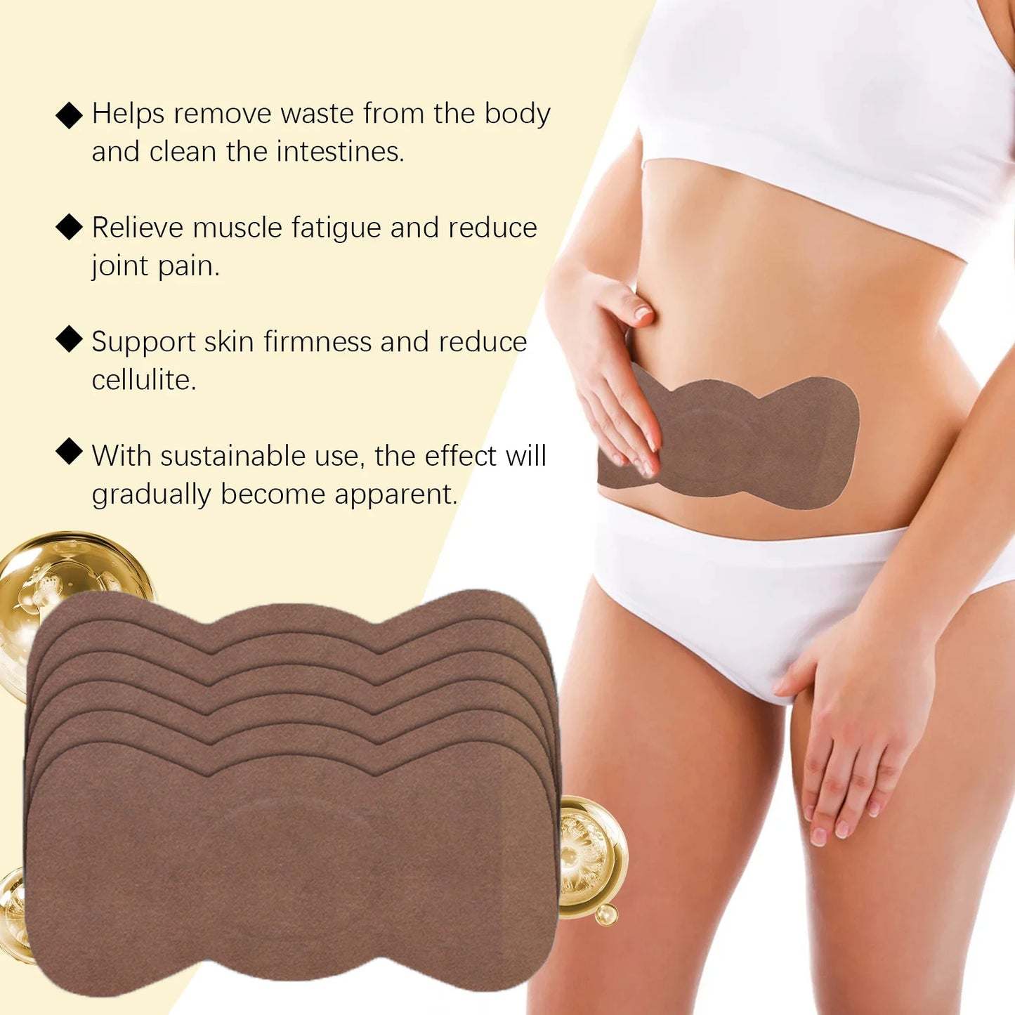 Body shaping patches, fast fat burning lymphatic patches, improve stomach, slimming stickers for women and men, reduce swelling