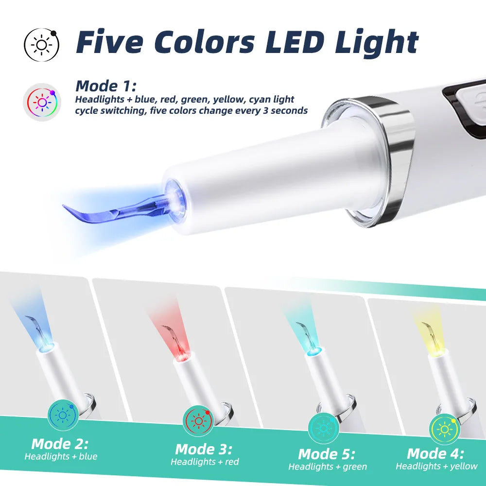 Escalador Dental Ultrasónico Eléctrico – 5 Modos, 9 Niveles, Eliminador de Sarro y Manchas | AFDEAL