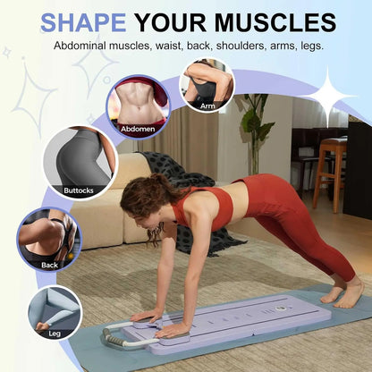 Multifunctional Pilates Board, Abdominal Exercise Board, Resistance Bands for Fitness, Leg, Arm and Back Training for Home and Office