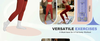 Multifunctional Pilates Board, Abdominal Exercise Board, Resistance Bands for Fitness, Leg, Arm and Back Training for Home and Office