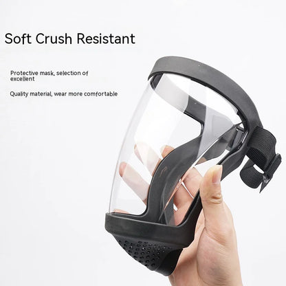 Transparent Face Shield for Work, Anti-fog Oil-proof Full Face Mask for Kitchen