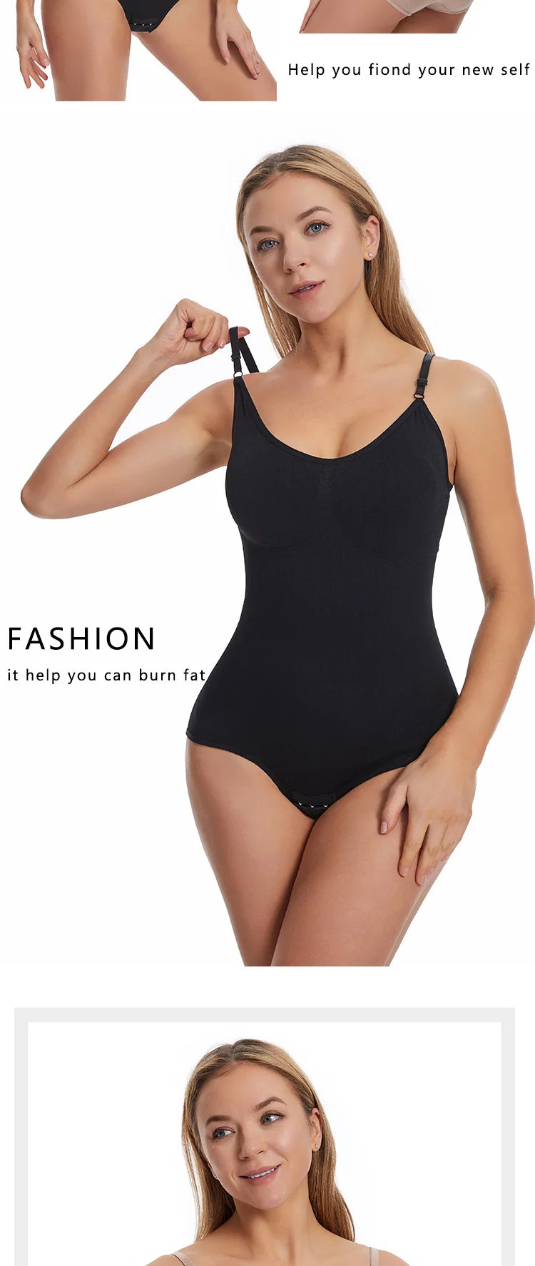 Body Moldeador Sexy Mujer – Sin Costuras, Levanta Glúteos, Cuerpo Completo con Entrepierna Abierta