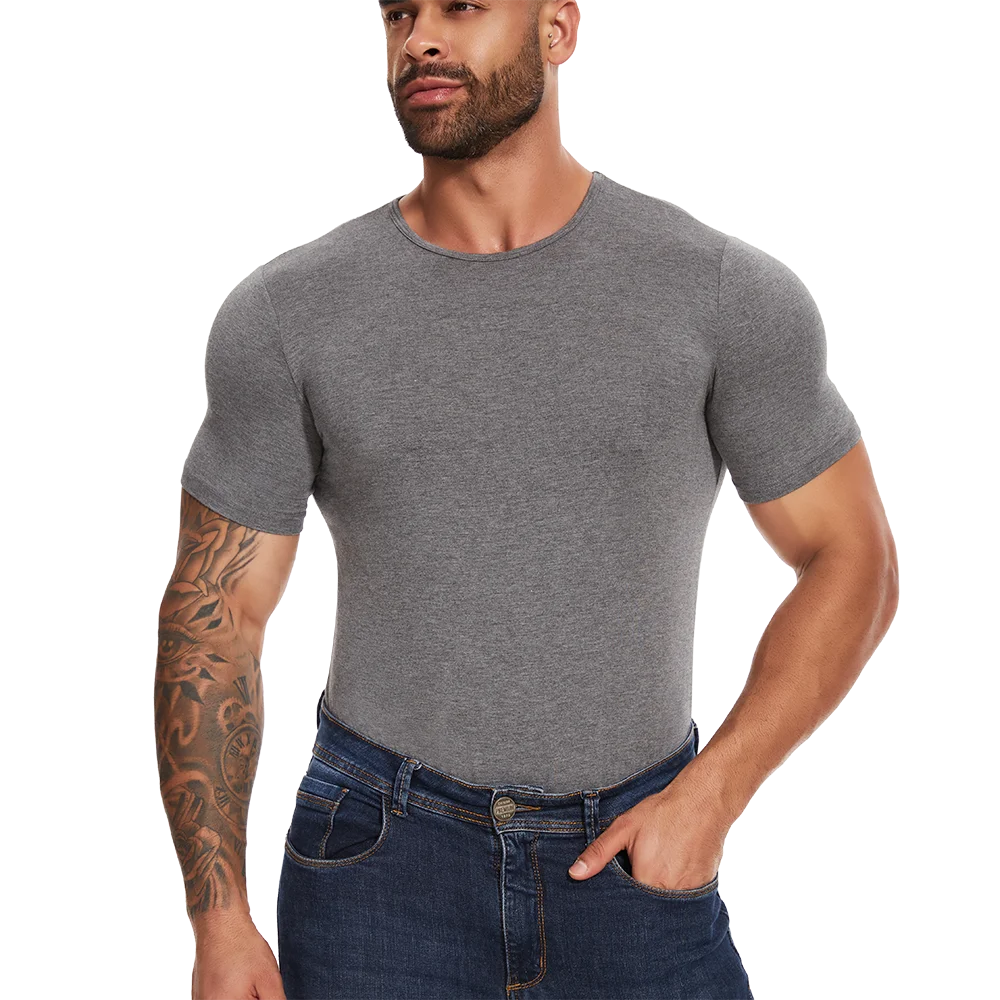 Body Moldeador de Manga Corta para Hombre – Control de Barriga y Entrenador de Cintura