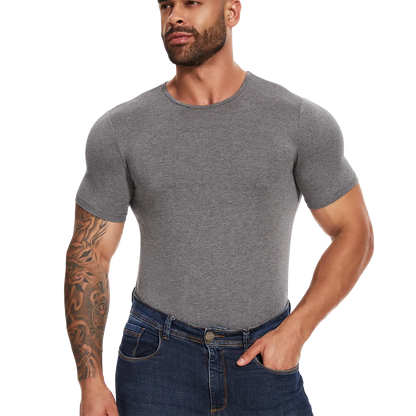 Body Moldeador de Manga Corta para Hombre – Control de Barriga y Entrenador de Cintura