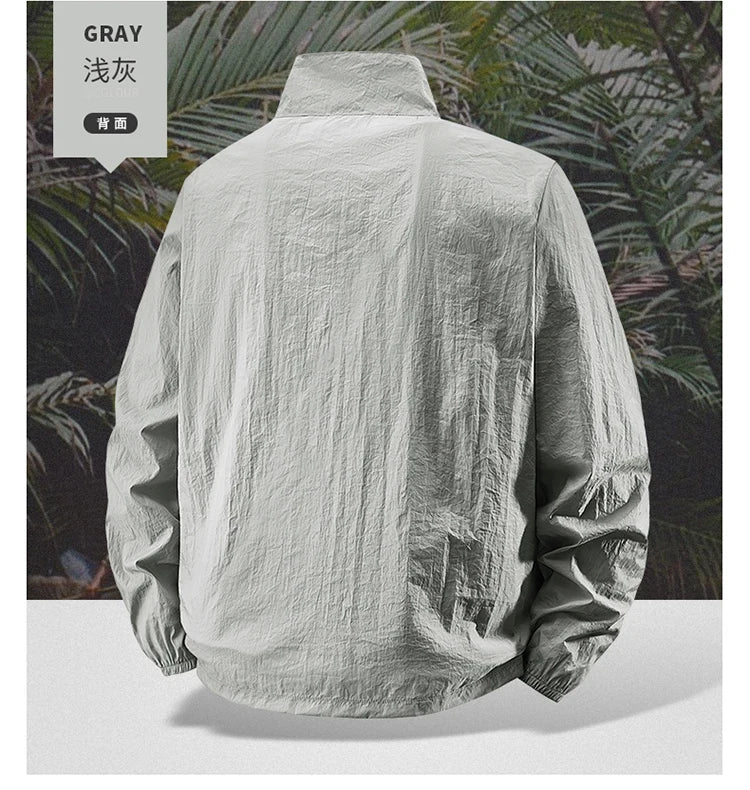 Chaqueta UV UPF50+ para Hombre Tallas Grandes – Cortavientos Ligero de Verano M-8XL