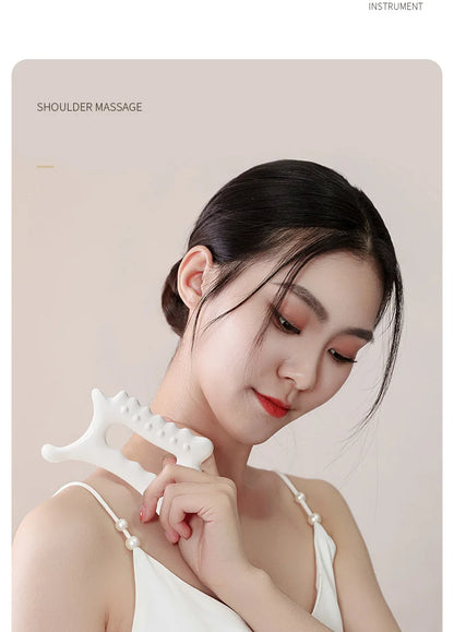 Tabla de masaje Gua Sha para mantenimiento Facial, placa de raspado de cuerpo completo portátil sin estática resinosa para mujeres y adultos, novedad de 2024
