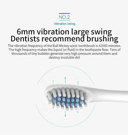 Cepillo de dientes eléctrico ultrasónico, modo de seis velocidades, pelo suave para el hogar, carga USB, limpiador de dientes impermeable para adultos, juego automático para parejas